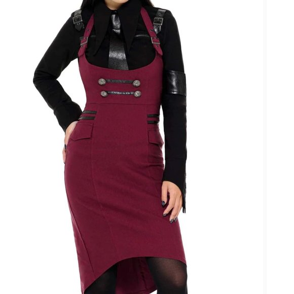 Killstar Darkwave Division Blood Midi Suspender Plus Size Skirt 3XL NWT - Picture 2 of 6